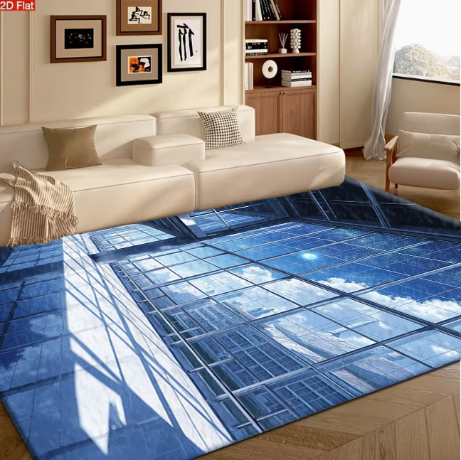 Office Tech Room - High-Tech Building View Carpet Flooring Unique