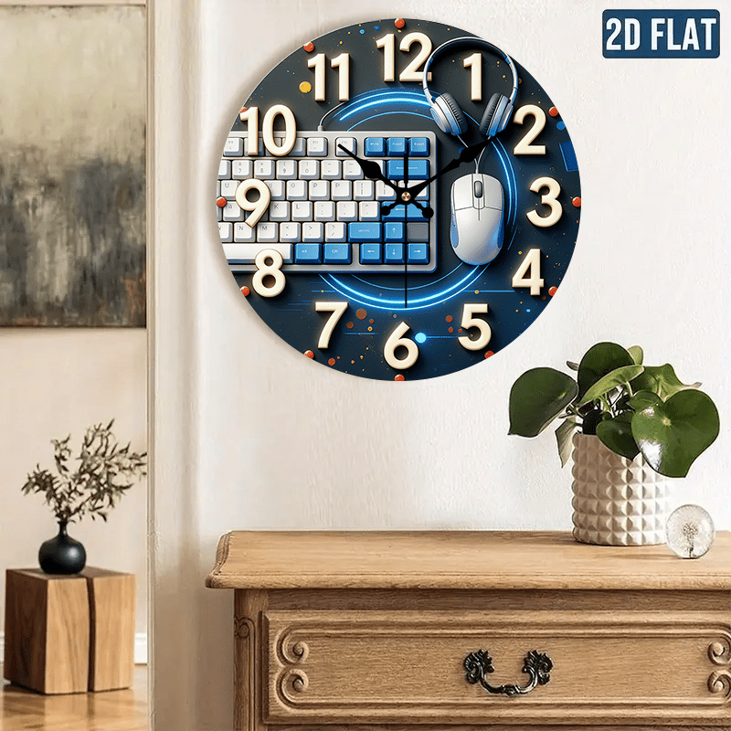Office Tech Room - 2D Flat, 1pc, Tech-Style Wooden Wall