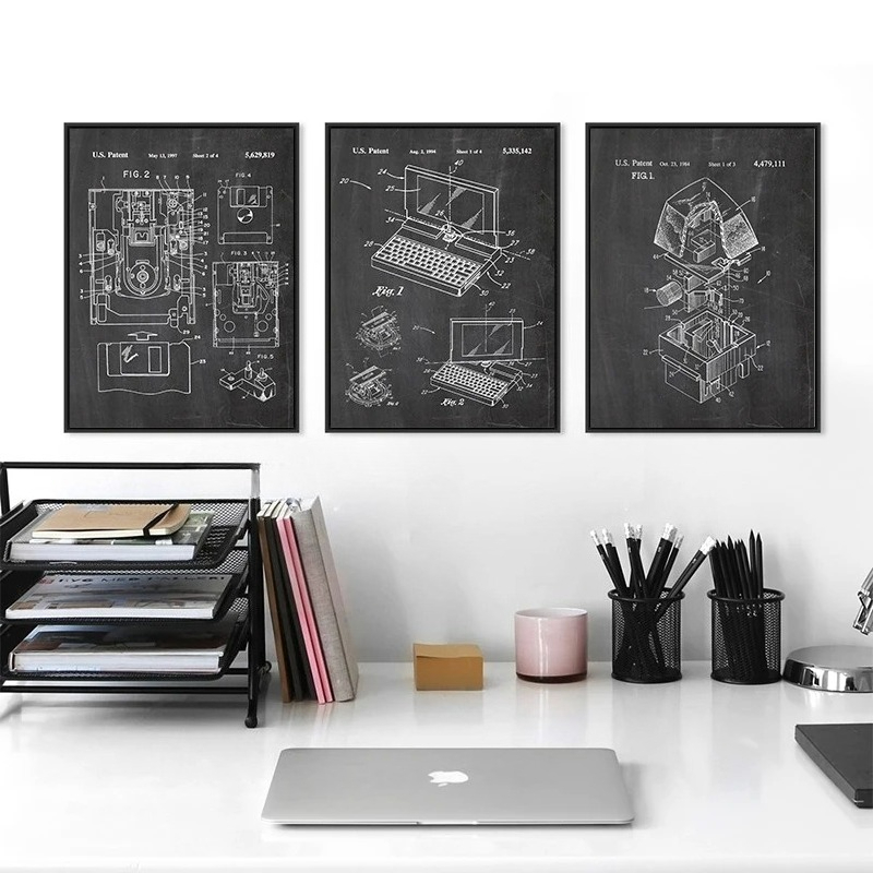 6Pcs Vintage Computer Patent W - Office Tech Room ulasan dan harga