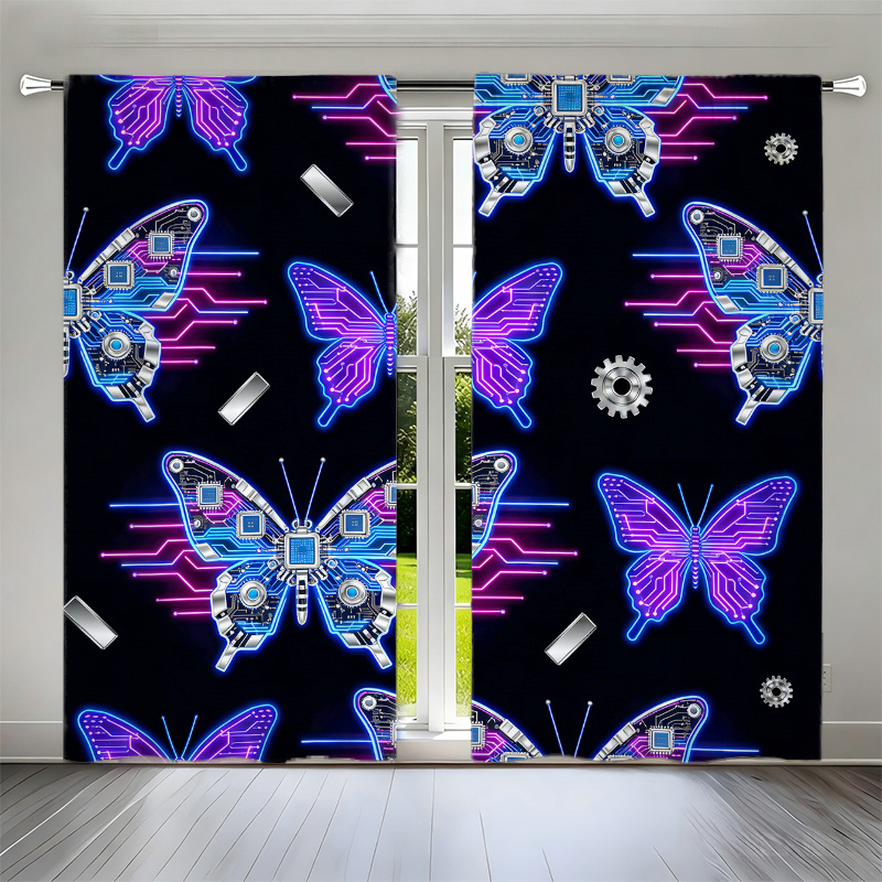 2pcs Cyberpunk Butterfly Curta - Office Tech Room ulasan dan harga