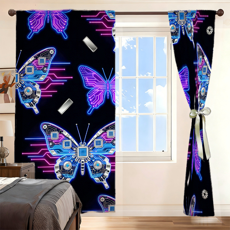 2pcs Cyberpunk Butterfly Curta - Office Tech Room ulasan dan harga