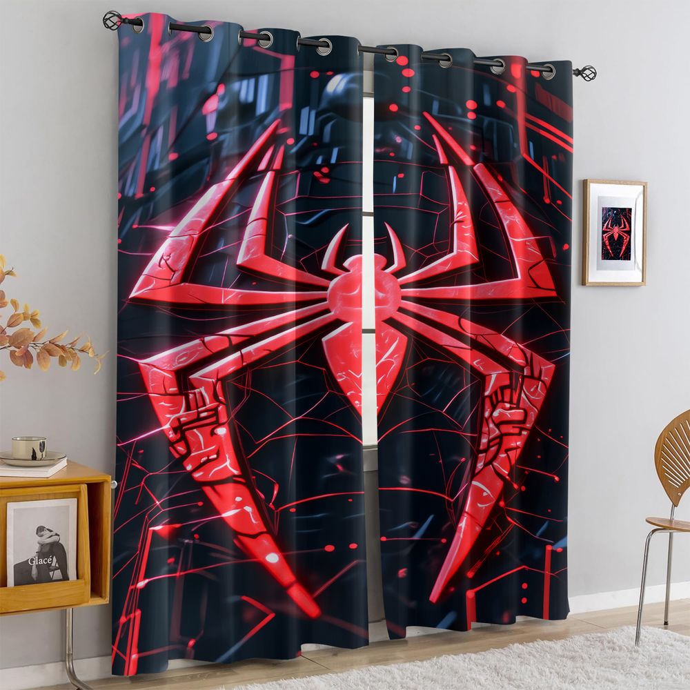 Spider Print Curtains Futurist - Office Tech Room ulasan dan harga