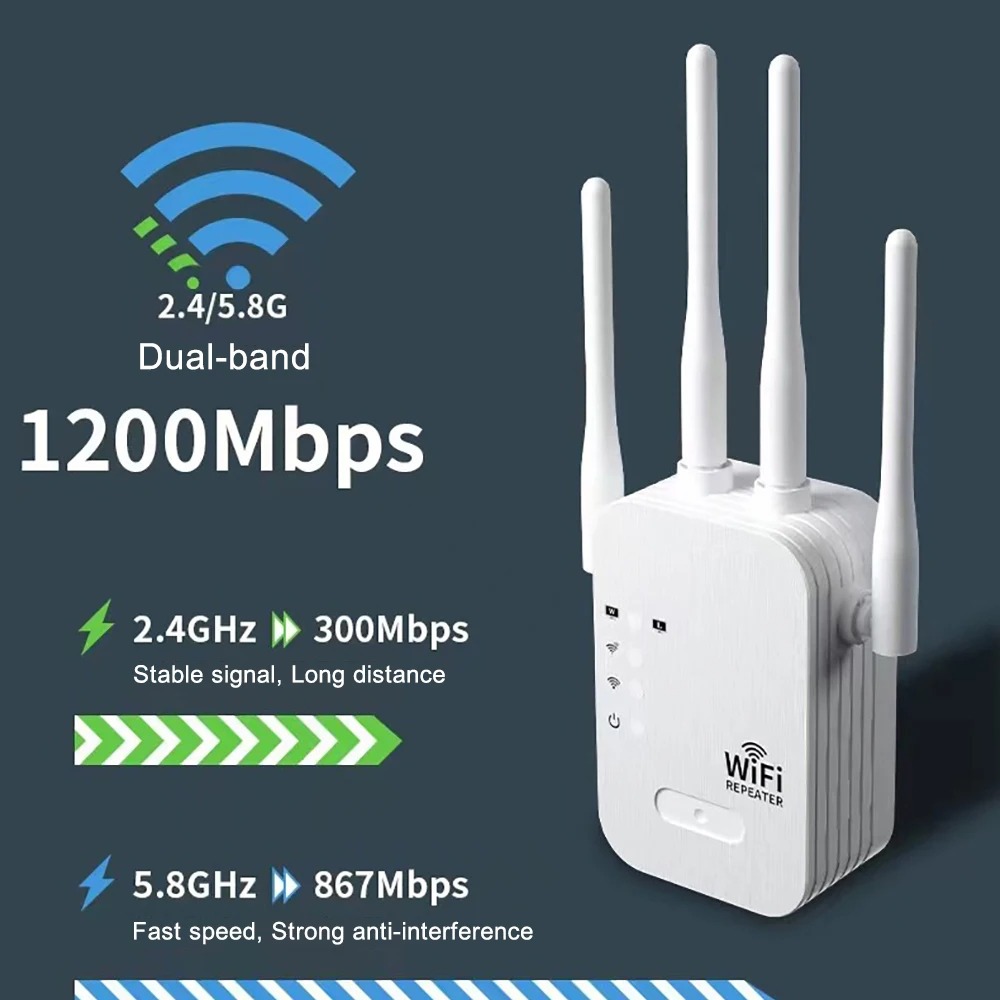1200Mbps WiFi Repeater Wireles - Wifi Range Extender ulasan dan harga
