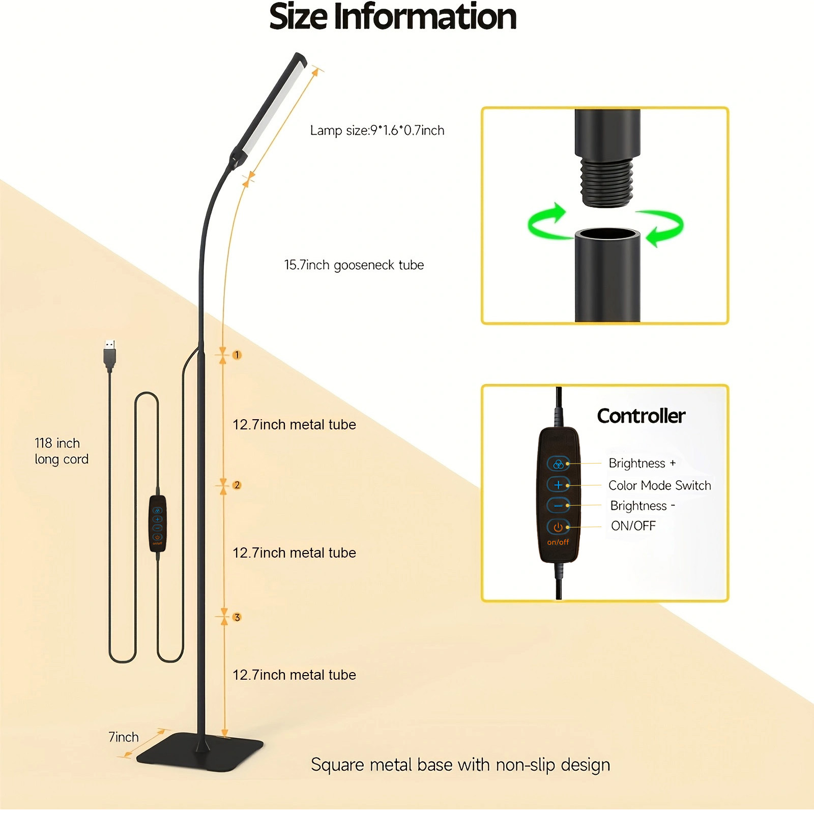 120 LED Floor Lamp Standing Re - Office Tech Flexible ulasan dan harga