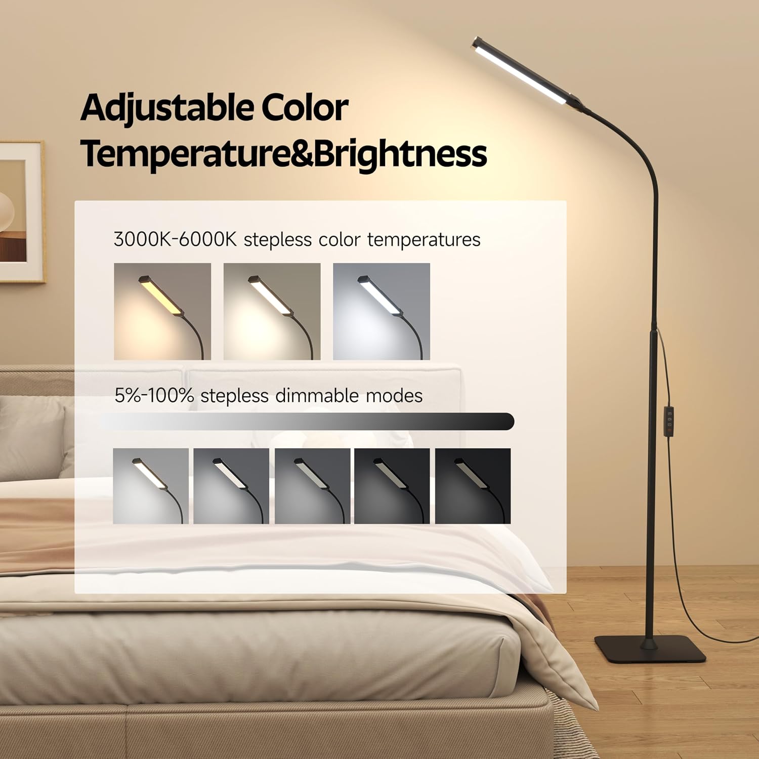 120 LED Floor Lamp Standing Re - Office Tech Flexible ulasan dan harga