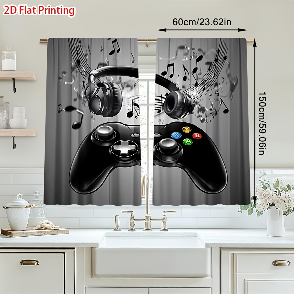 2pcs Game Controller Curtains  - Office Tech Room ulasan dan harga