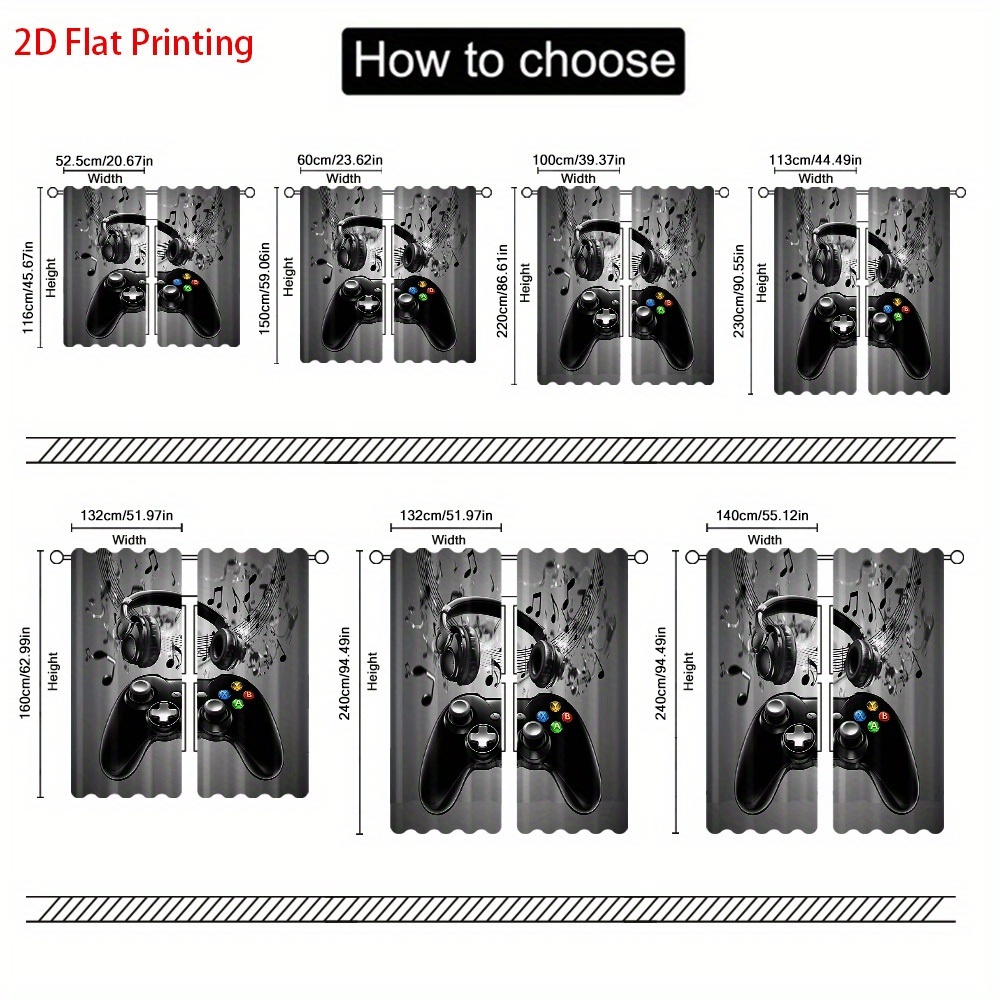 2pcs Game Controller Curtains  - Office Tech Room ulasan dan harga
