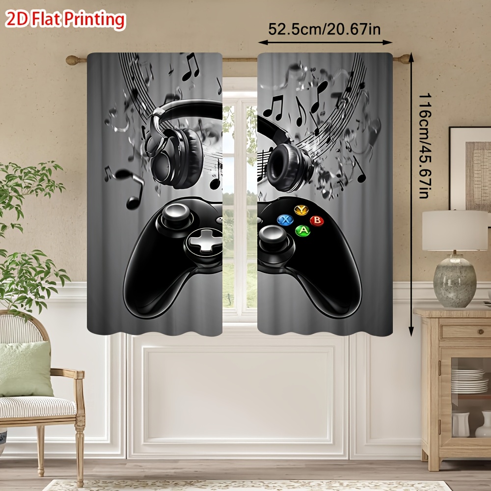 2pcs Game Controller Curtains  - Office Tech Room ulasan dan harga